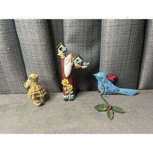 Christmas Midwest Cannon Falls Santa Figure Bird House Sunflower Hallmark Lot
